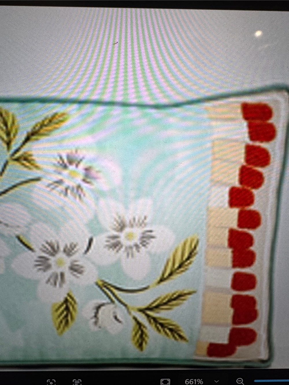 Anthropologie Floral Matchbox  Les Fruits Cotton Embroidered Pillow - Picture 2 of 2